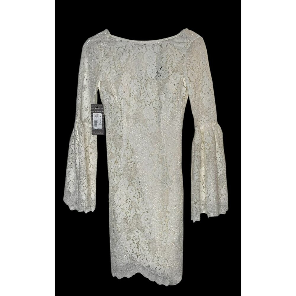 Marciano By Guess Saffron White Lace Bell Sleeve Mini Dress US 2 EU 38 Boho $330